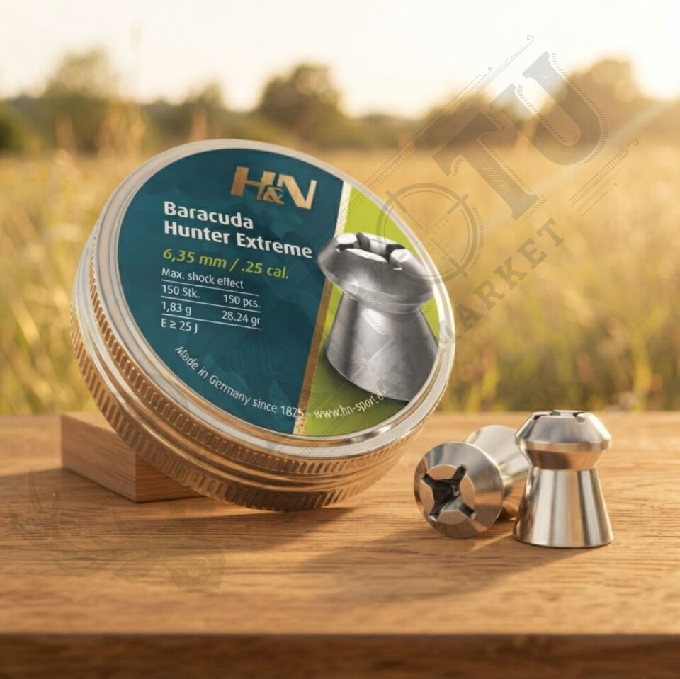 H&N Baracuda Hunter Extreme 6.35 mm (.25 Caliber) 28.39 Grain Havalı Tüfek Saçması
