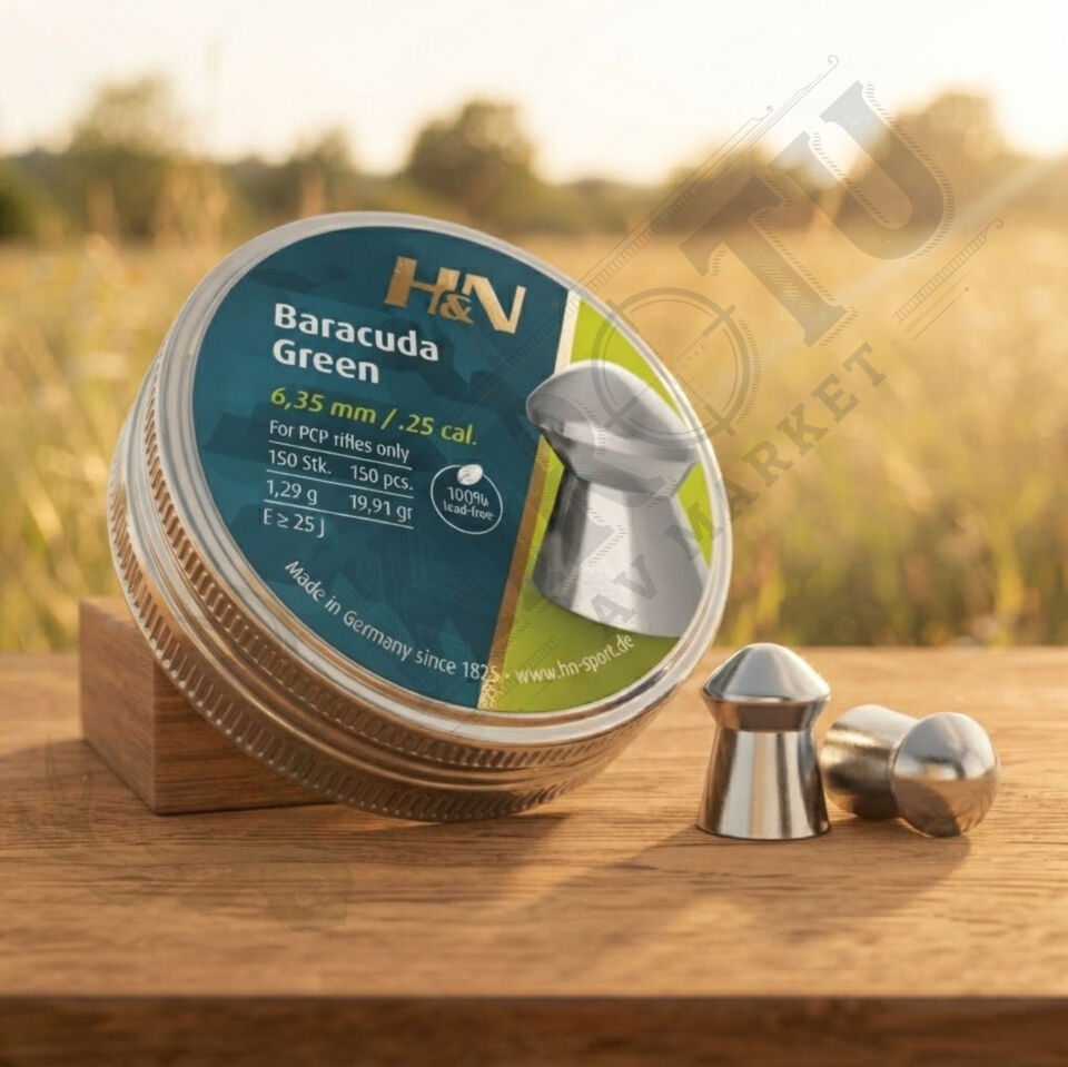 H&N Baracuda Green 6.35 mm (.25 Caliber) 19.91 Grain Havalı Tüfek Saçması
