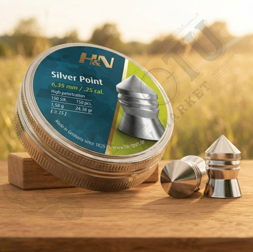 H&N Silver Point 6.35 mm (.25 Caliber) 27.31 Grain Havalı Tüfek Saçması