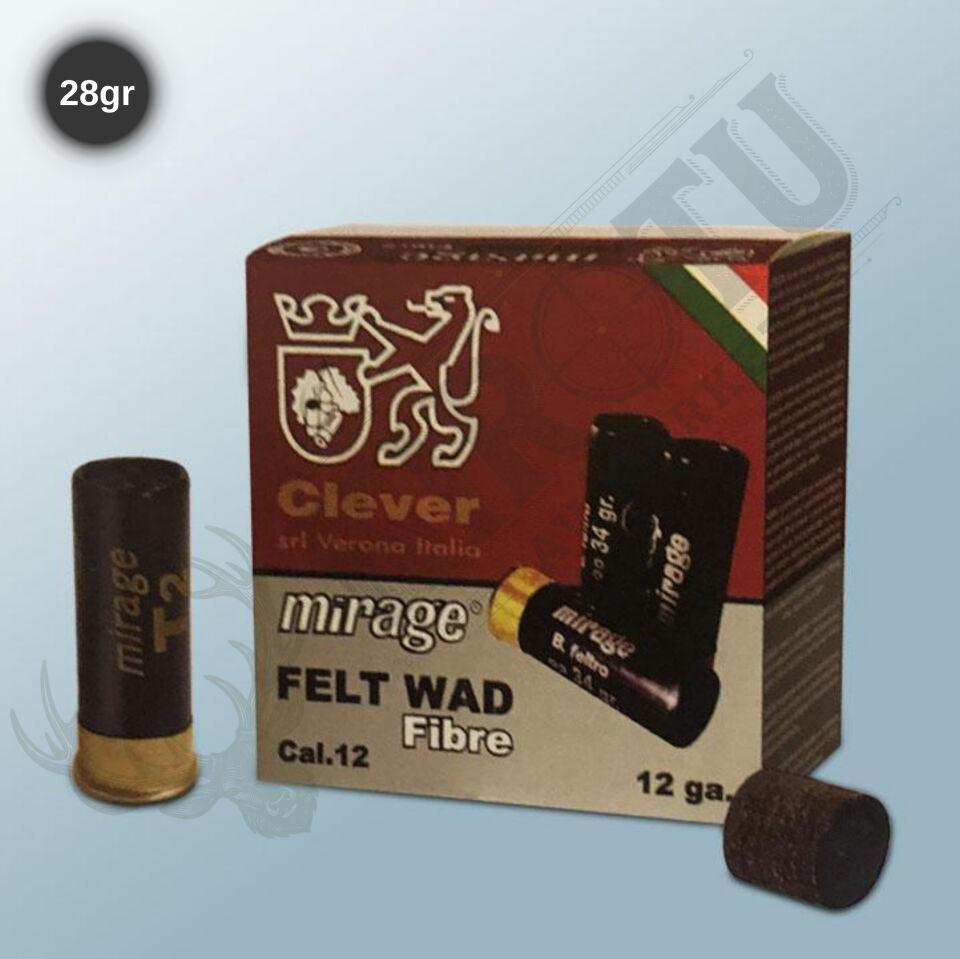Mirage T2 Borra Feltro (Fibre) 28gr 12 Kalibre