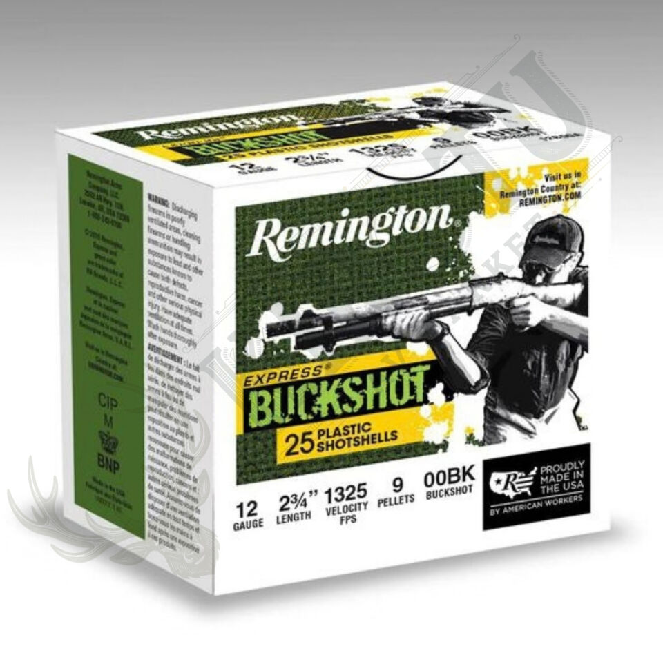 Remington Express Buckshot Şevrotin – 12 Cal. (2-3/4'') - 9 Bilye / 25'li Paket (USA)