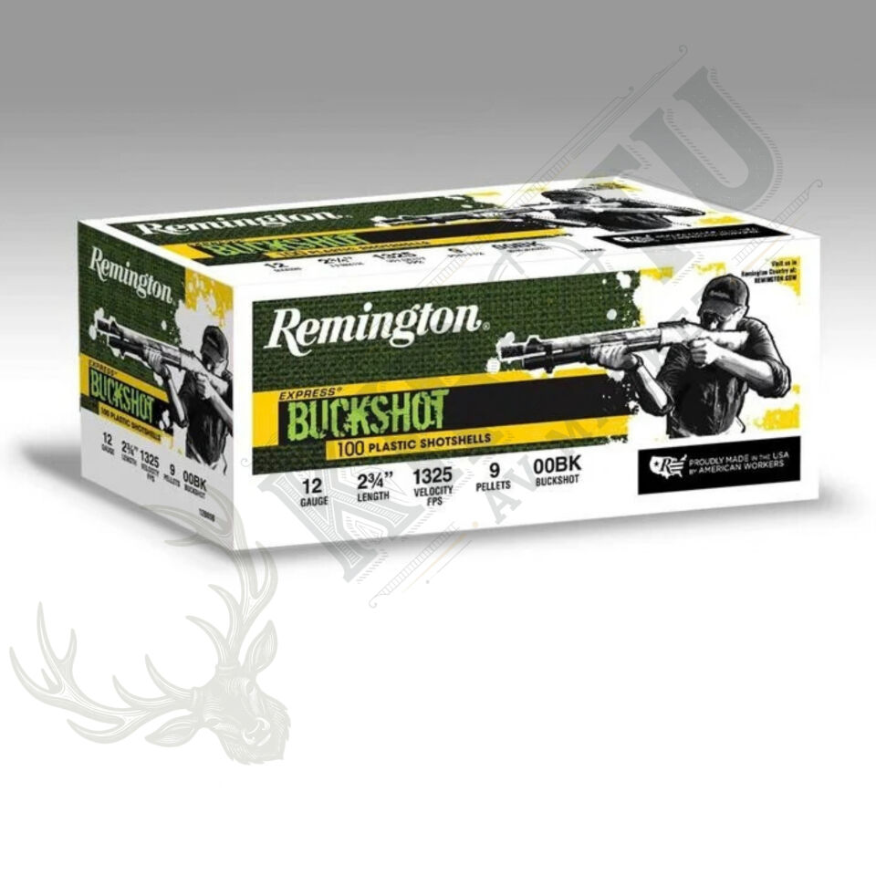 Remington Express Buckshot Şevrotin – 12 Cal. (2-3/4'') - 9 Bilye / 100'lü Paket (USA)