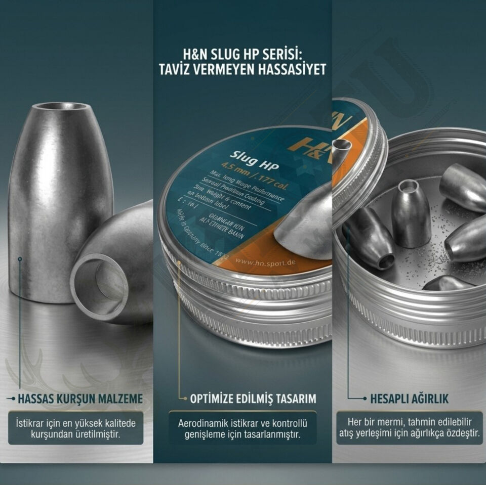 H&N Slug HP 4.5 mm (.177 Caliber) 10 Grain Havalı Tüfek Saçması