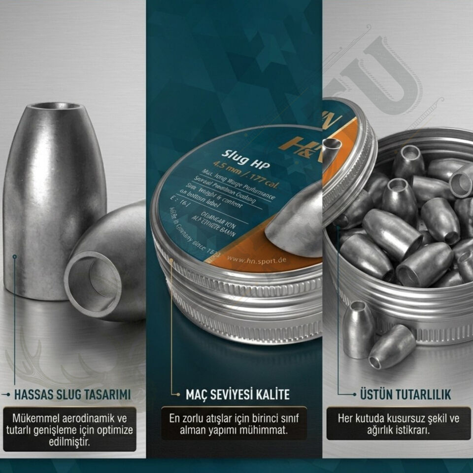 H&N Slug HP 4.5 mm (.177 Caliber) 13 Grain Havalı Tüfek Saçması