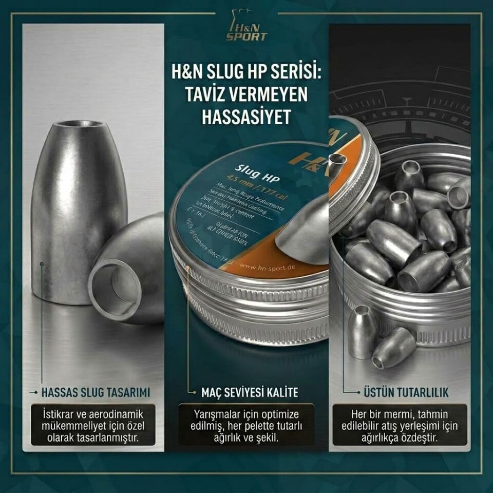 H&N Slug HP 4.5 mm (.177 Caliber) 16 Grain Havalı Tüfek Saçması