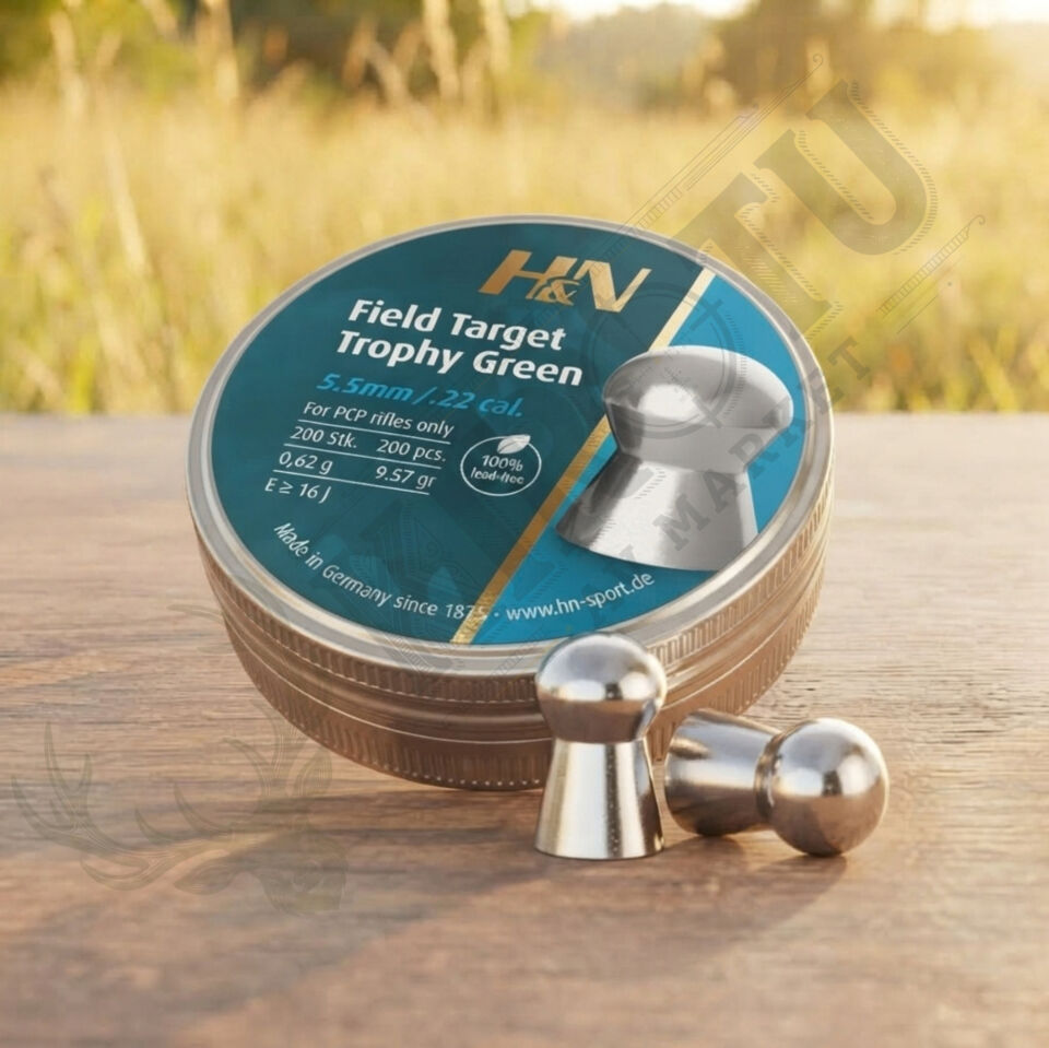 H&N Field Target Trophy Green 5.5 mm (.22 Caliber) 10.03 Grain Havalı Tüfek Saçması